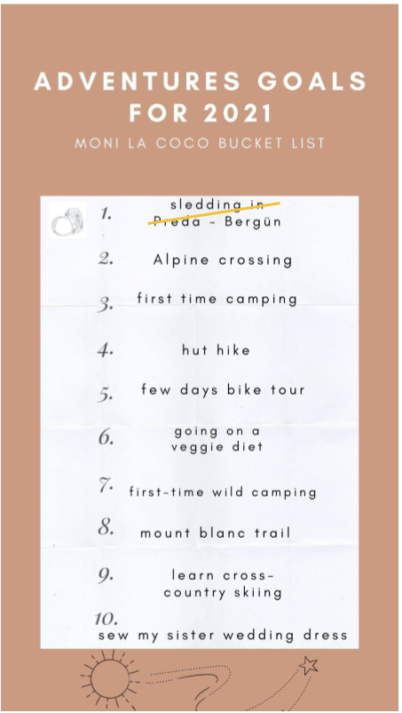 ADVENTURES GOALS FOR 2021 - BUCKETLIST FROM MONI LA COCO